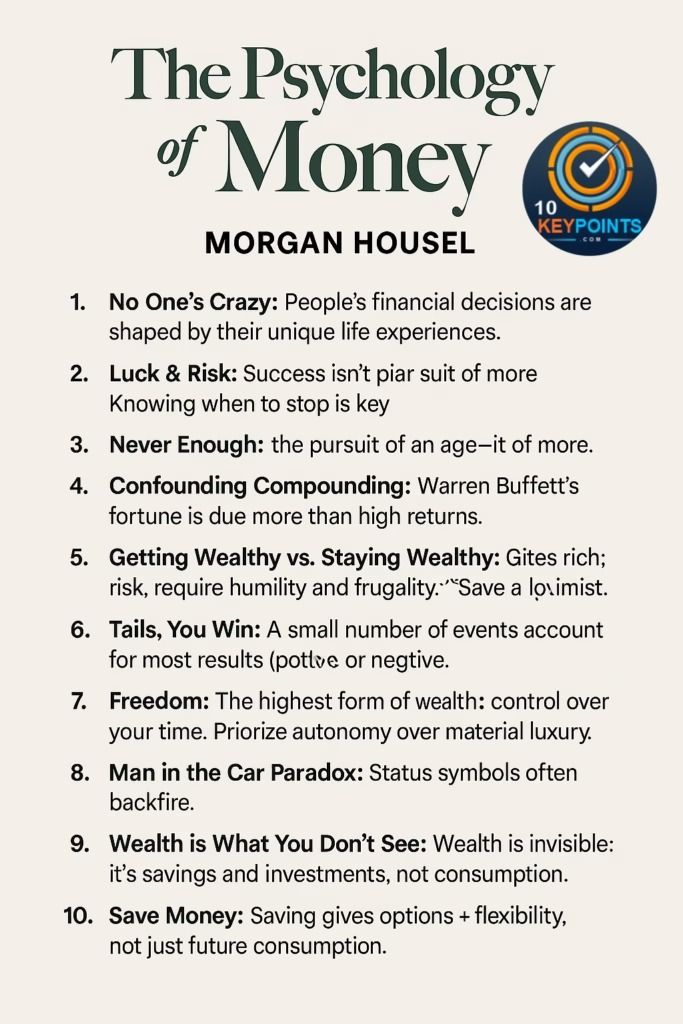 The Psychology of Money: Timeless Lessons on Wealth, Greed, and Happiness by Morgan Housel