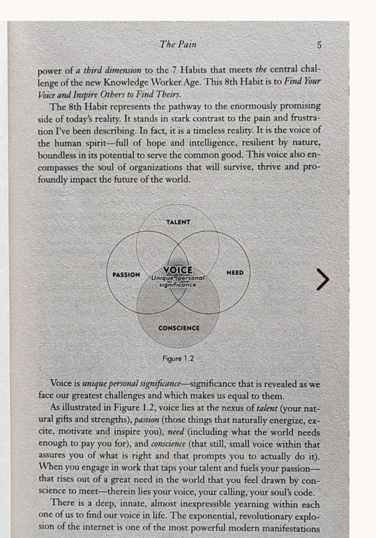 The 8th Habit: From Effectiveness to Greatness by Steven Covey.