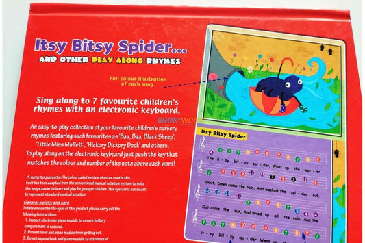 Nursery Rhymes Itsy Bitsy Spider and Other Play Along Songs Board Book with Piano Keyboard (Piano Book)