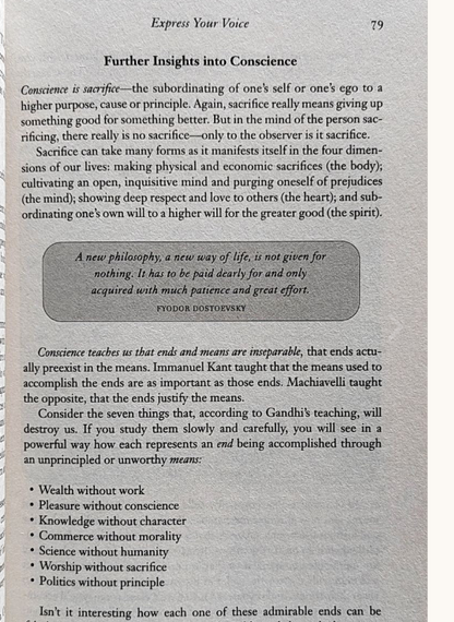 The 8th Habit: From Effectiveness to Greatness by Steven Covey.