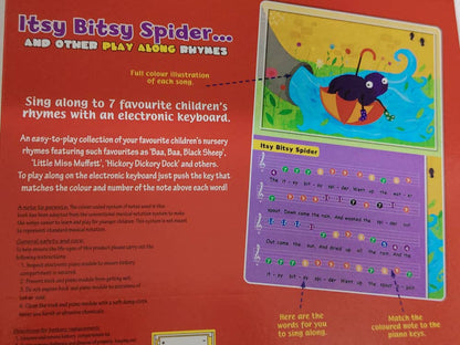 Nursery Rhymes Itsy Bitsy Spider and Other Play Along Songs Board Book with Piano Keyboard (Piano Book)
